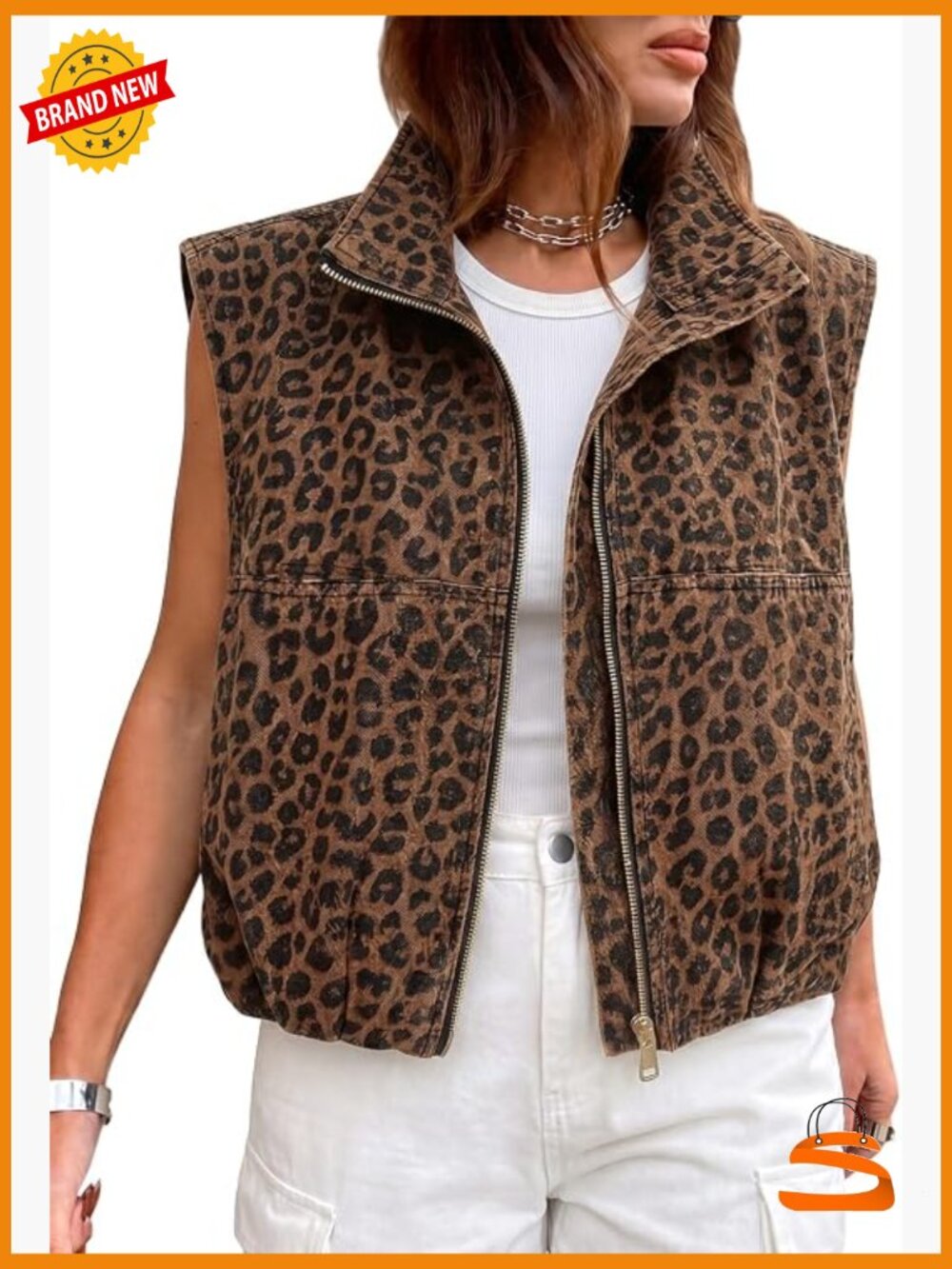 Oversized Zip Up Denim Vest Ruched Bubble Hem Sleeveless Jean Jacket